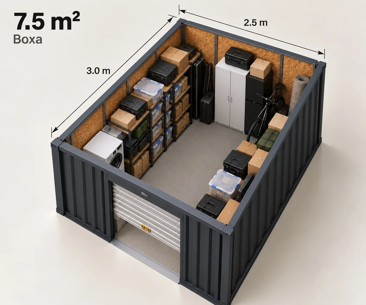 Boxă 7,5 m² de închiriat, 2,5 × 3 m – KeepBox Iași